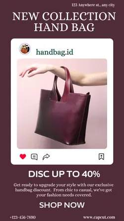 fashion handbag discount instagram story