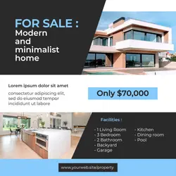 Minimalist house property industry instagram post