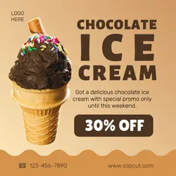 chocolate ice cream promo instagram post