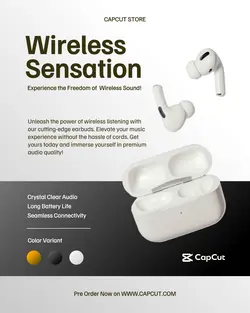 Electronic Wireless Earbuds instagram Post 