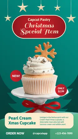 Christmas Cupcake Promotion Instagram Story