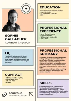 Business Content Creator Resume