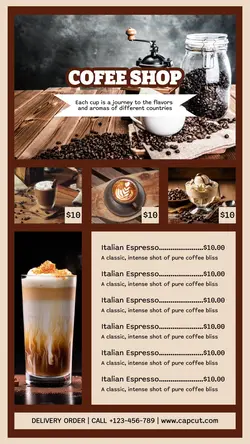 Food Coffee Shop Menu
