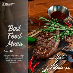Best Food Menu Steak Instagram Post