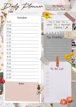 Non Marketing Planner $ Schedule Cute Simple Daily Planner