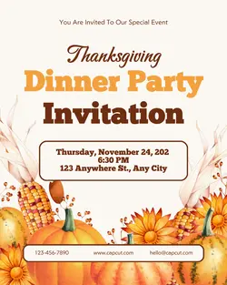Thanksgiving Dinner Invitation Instagram Post