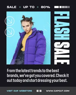 Black and Blue Modern Fashion Sale Instagram Post