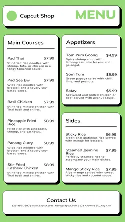 Food Thailand Food Menu Instagram Story