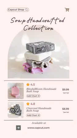 Beauty Bath Soap UI Product Display Instagram Story