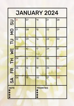 PLANNER & SCHEDULE JANUARY 2024