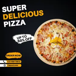 Food & beverage super delicious pizza instagram post