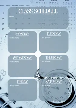 Non-marketing Planner & schedule Blue white