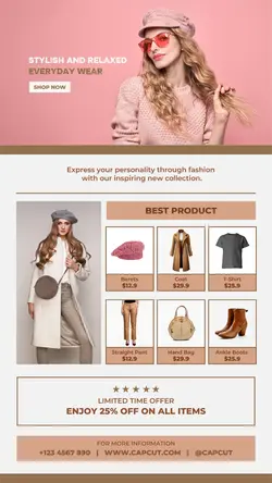 Modern Women Cloth Promotion 8 Multiple Image for Instagram Story