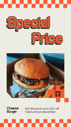 Cheese burger discount instagram story