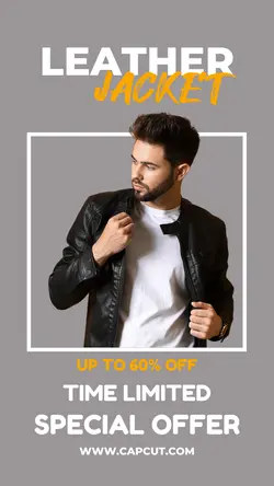 Fashion Leather Jacket Sale Instagram Story