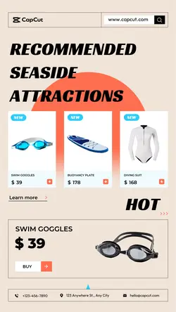 motion Swimming supplies show Minimalist style