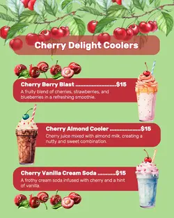 Cherry Delight Coolers Menu