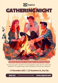 Campus event gathering night activity poster portrait