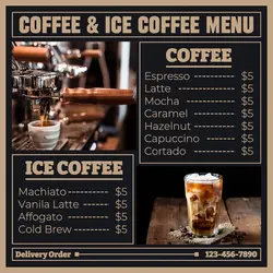 Food Coffee and Ice Coffee Menu Instagram Post