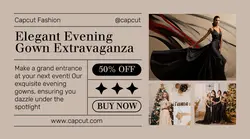 Evening Gown Fashion Sale Beige Facebook AD