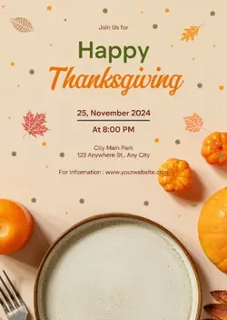 Thanksgiving Dinner Invitation Portrait