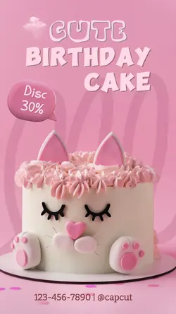 Food & Beverages Birthday Cake Promotion Instagram Story