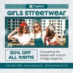 Fashion Girls Streetwear Promotion Instagram Post