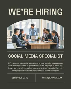 Hiring Social Media Specialist Instagram Post