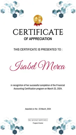 Non-marketing Award Certificate