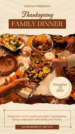 Thanksgiving Family Dinner Invitation