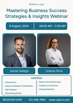 Business Webinar Social Cards Poster