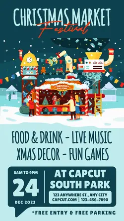 Christmas Market Promotions Poster Template Instagram Story