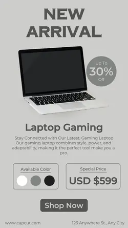 Gaming Laptop Instagram Story Gray