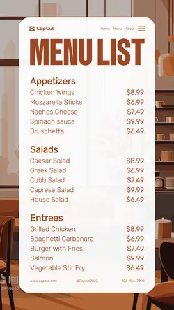 Cafe Menu List Tiktok Post