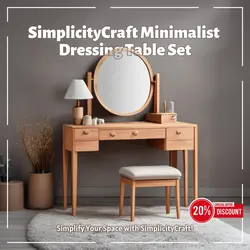 E-Commerce Household SimplicityCraft Minimalist Dressing Table Set Product Display