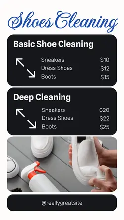 Navy Minimalist Clean Your Shoes Promotion Instagram Story