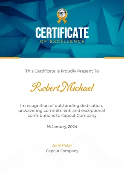 Non-Marketing Certificate Geometric Blue