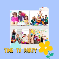 Non-marketing fun party kids Photo collage instagram