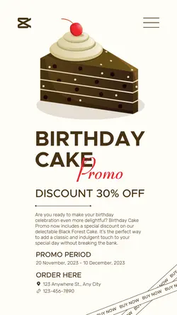 Food & Beverages Birthday Cake Promotion
