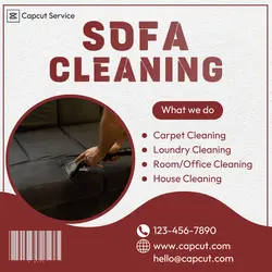 Sofa Cleaning Service Instagram Post Red simple