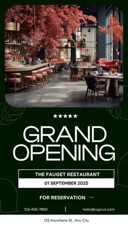 (+) Restaurant Grand Opening Instagram Story