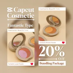 Beauty Powder Promo Sale Instagram Post Clean Cream Minimalist