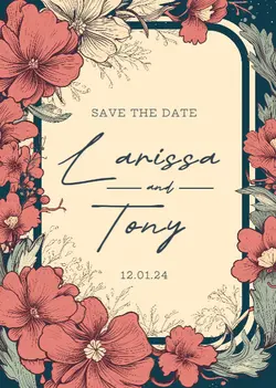 Non-Marketing Floral Wedding Invitation 