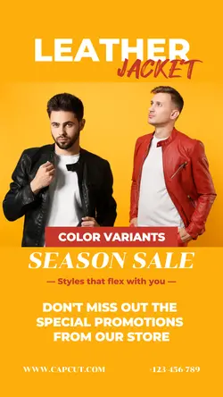 Leather Jacket Sale Instagram Story