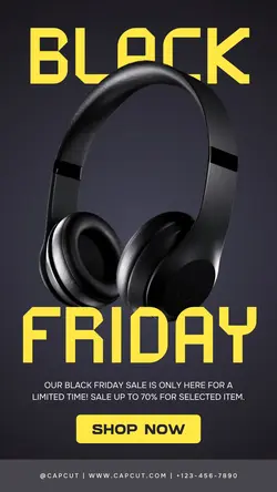 Black and Yellow Modern Black Friday TikTok