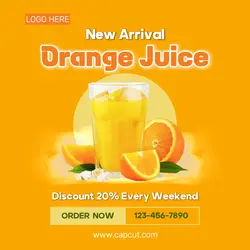 Food & Beverage Orange Juice Sale Instagram Post