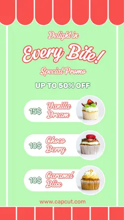 Food Cupcakes Menu Product Display Instagram Story