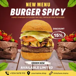 Burger Spicy Instagram Post