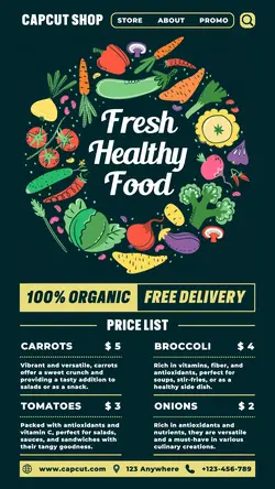 Fresh Vegetables Menu Promotion TikTok Post