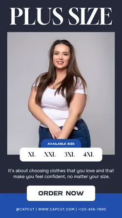 Blue Minimal Plus Size Promotion TikTok